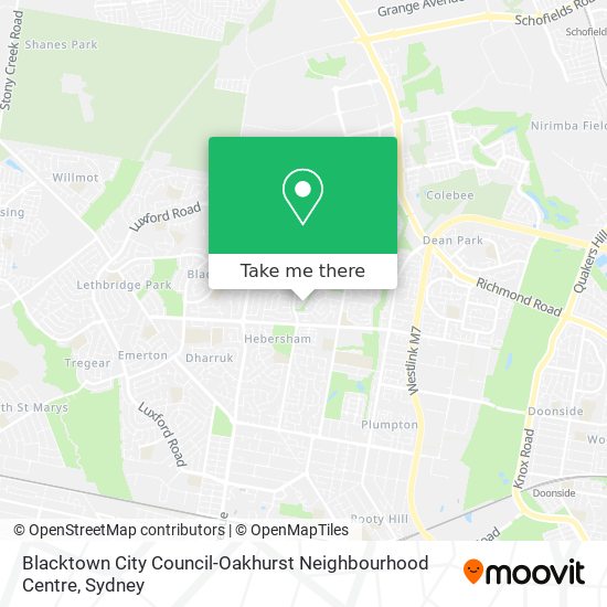 Mapa Blacktown City Council-Oakhurst Neighbourhood Centre