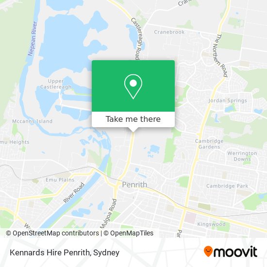 Mapa Kennards Hire Penrith