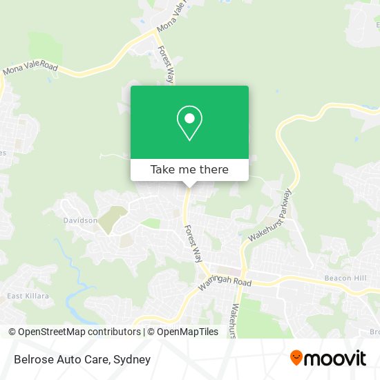 Belrose Auto Care map