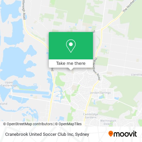 Mapa Cranebrook United Soccer Club Inc