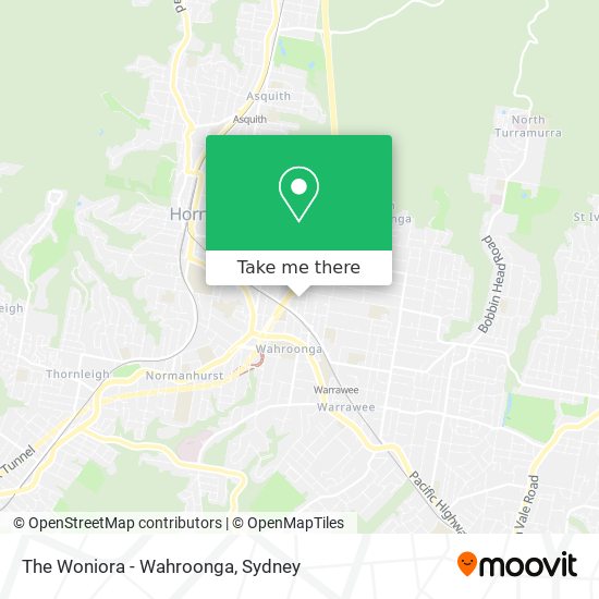 Mapa The Woniora - Wahroonga