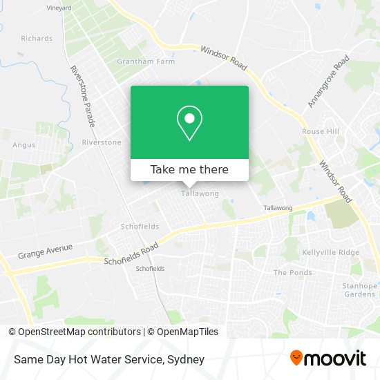 Same Day Hot Water Service map