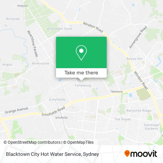 Blacktown City Hot Water Service map