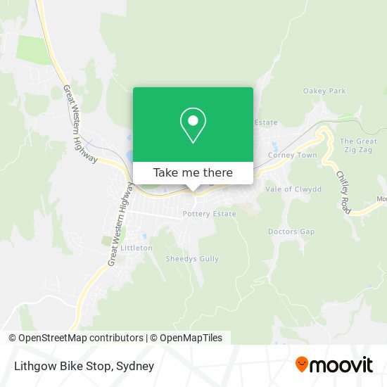 Lithgow Bike Stop map