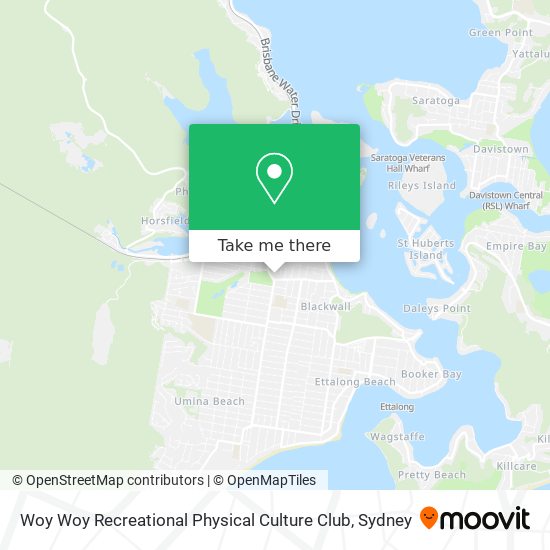 Woy Woy Recreational Physical Culture Club map