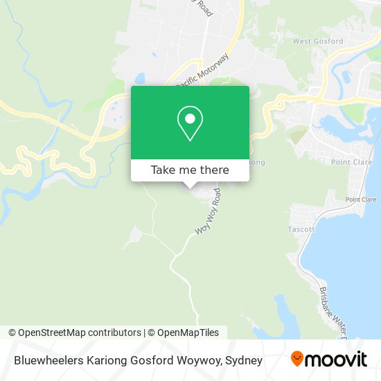 Mapa Bluewheelers Kariong Gosford Woywoy