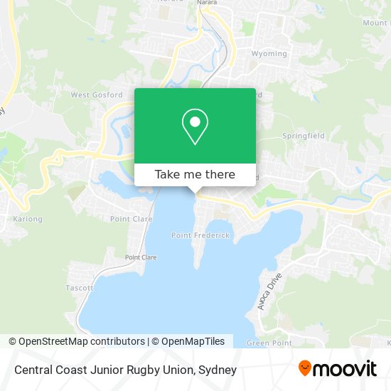 Mapa Central Coast Junior Rugby Union