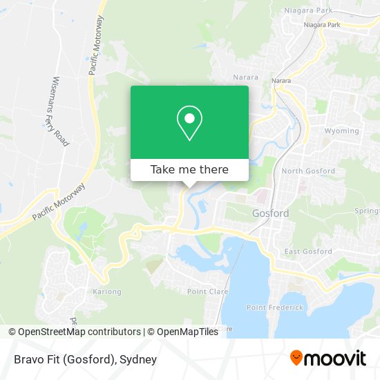 Mapa Bravo Fit (Gosford)