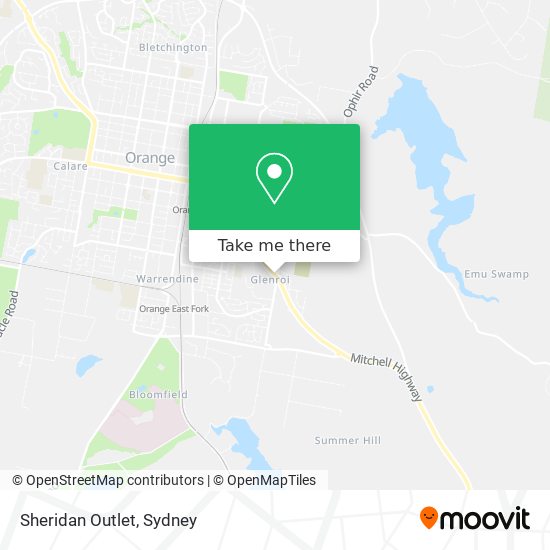 Sheridan Outlet map