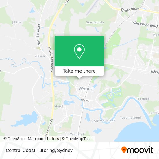 Mapa Central Coast Tutoring