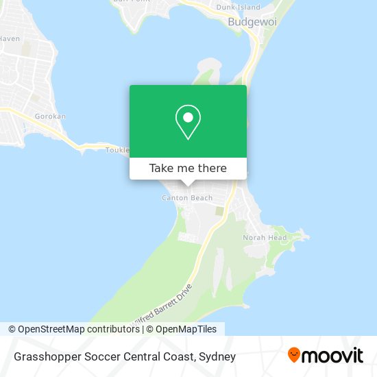 Mapa Grasshopper Soccer Central Coast