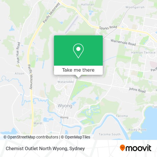 Chemist Outlet North Wyong map