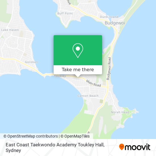 Mapa East Coast Taekwondo Academy Toukley Hall