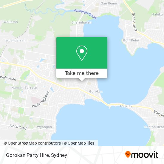 Gorokan Party Hire map