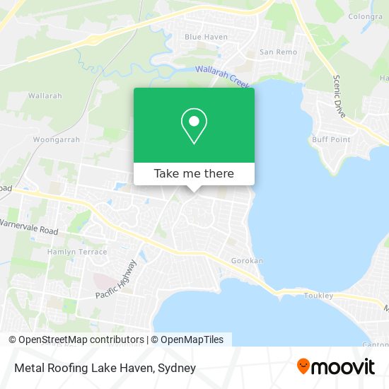 Metal Roofing Lake Haven map