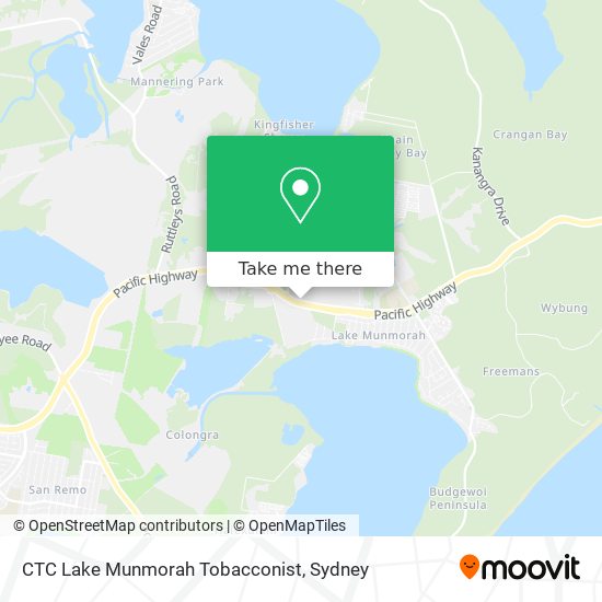 Mapa CTC Lake Munmorah Tobacconist