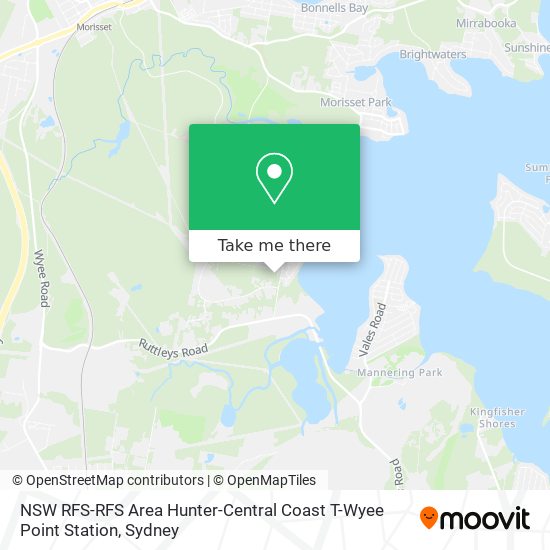 NSW RFS-RFS Area Hunter-Central Coast T-Wyee Point Station map