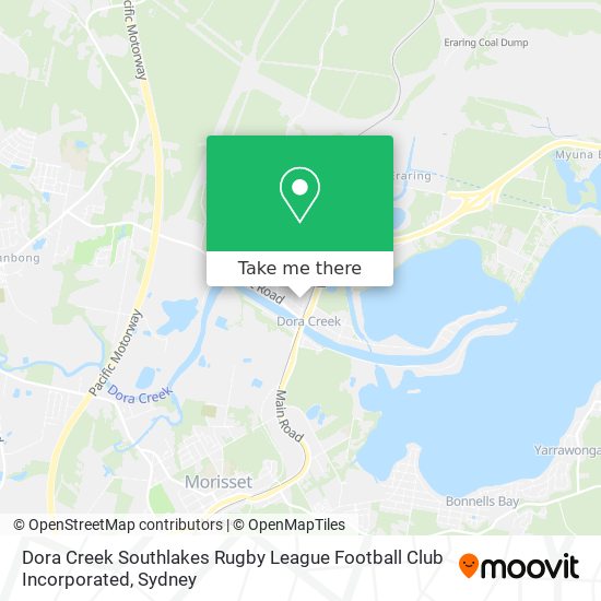 Dora Creek Southlakes Rugby League Football Club Incorporated map