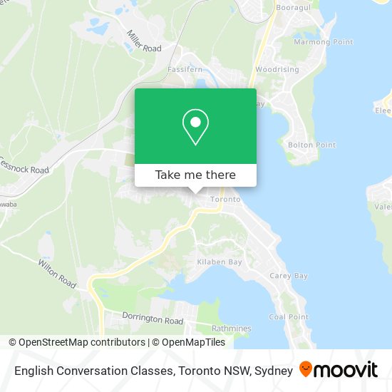 English Conversation Classes, Toronto NSW map