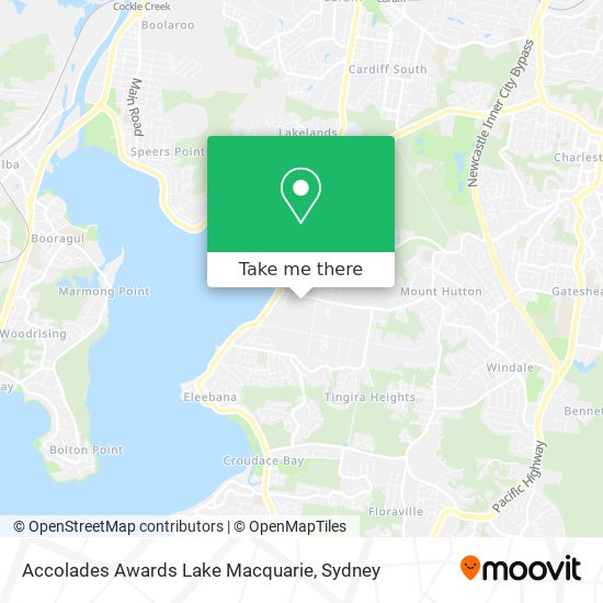 Accolades Awards Lake Macquarie map