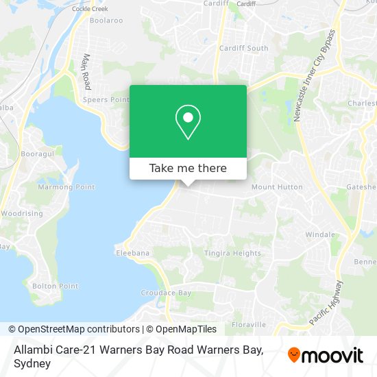 Allambi Care-21 Warners Bay Road Warners Bay map