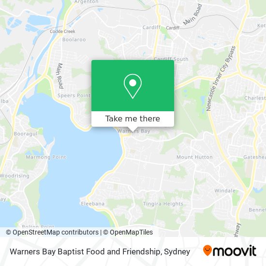 Mapa Warners Bay Baptist Food and Friendship