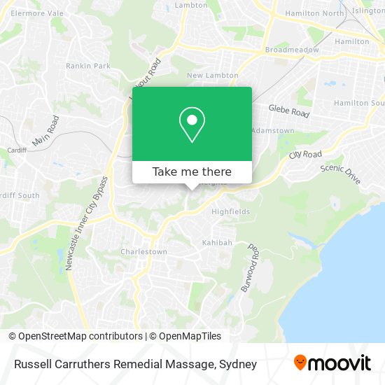 Russell Carruthers Remedial Massage map