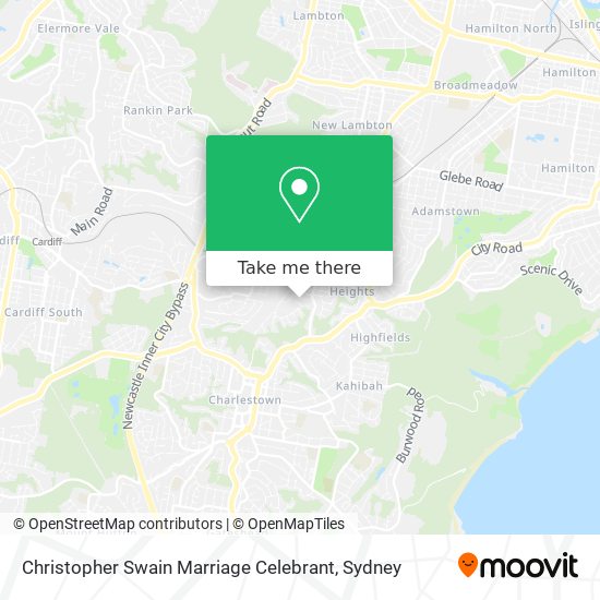 Mapa Christopher Swain Marriage Celebrant