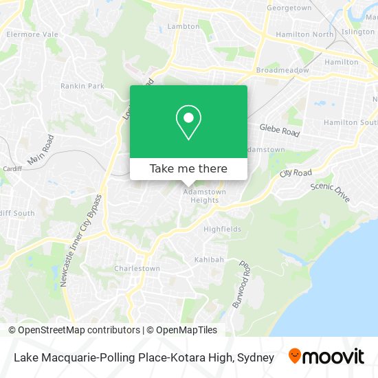 Mapa Lake Macquarie-Polling Place-Kotara High