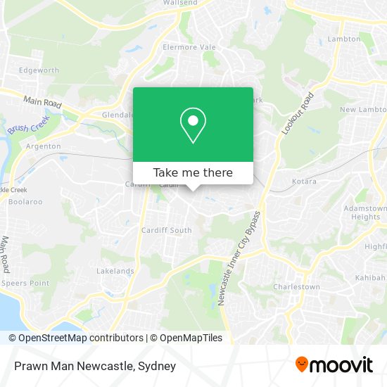 Prawn Man Newcastle map