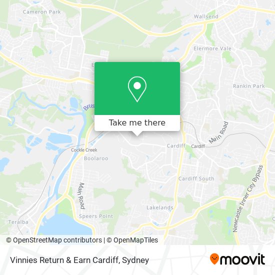 Vinnies Return & Earn Cardiff map