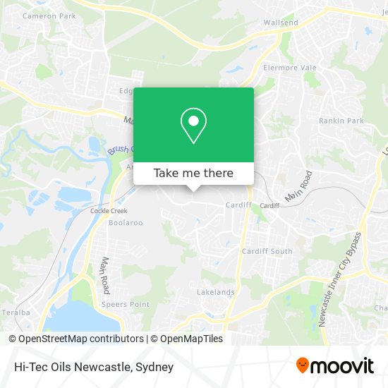 Hi-Tec Oils Newcastle map