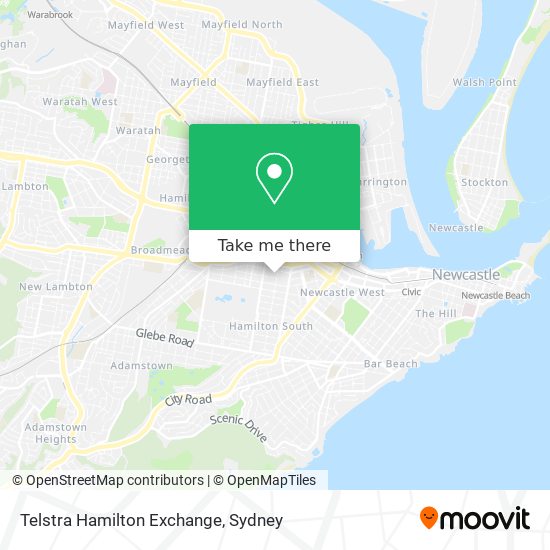 Mapa Telstra Hamilton Exchange