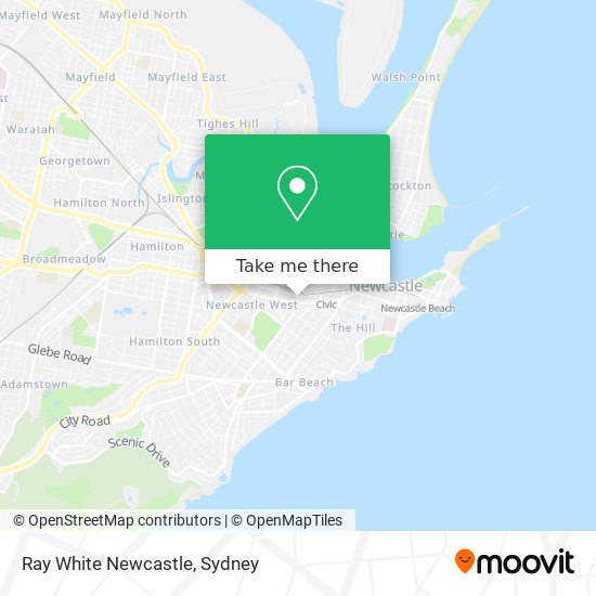 Mapa Ray White Newcastle