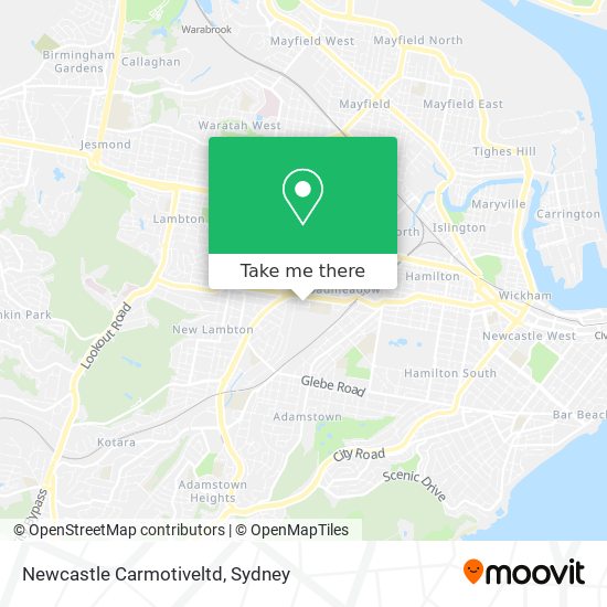 Mapa Newcastle Carmotiveltd