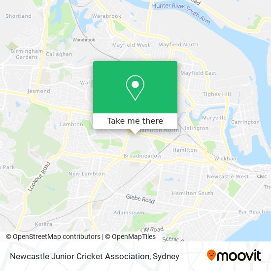 Mapa Newcastle Junior Cricket Association