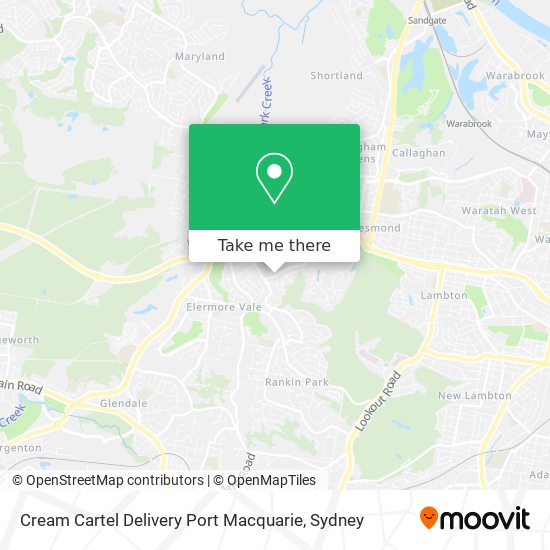 Mapa Cream Cartel Delivery Port Macquarie