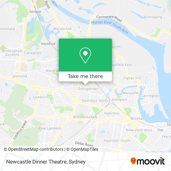 Mapa Newcastle Dinner Theatre
