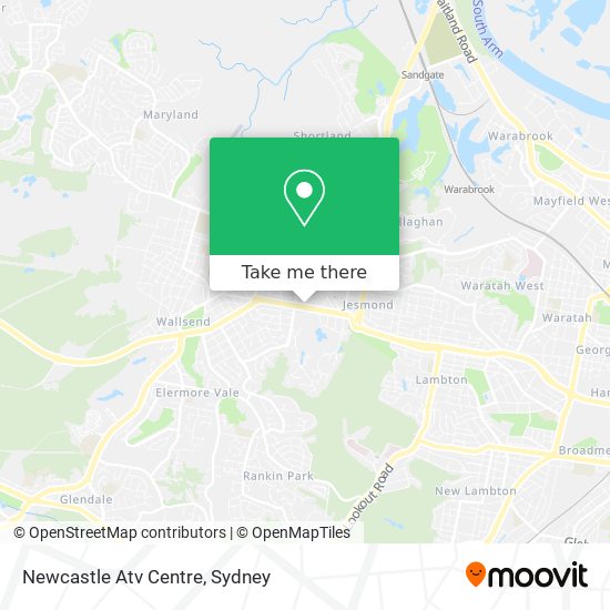 Mapa Newcastle Atv Centre