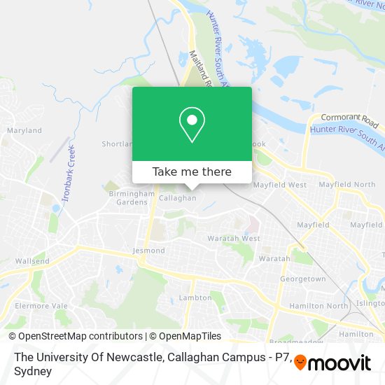 The University Of Newcastle, Callaghan Campus - P7 map