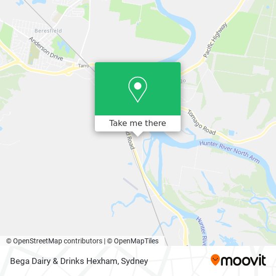 Bega Dairy & Drinks Hexham map