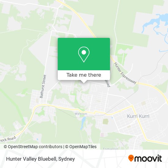 Mapa Hunter Valley Bluebell