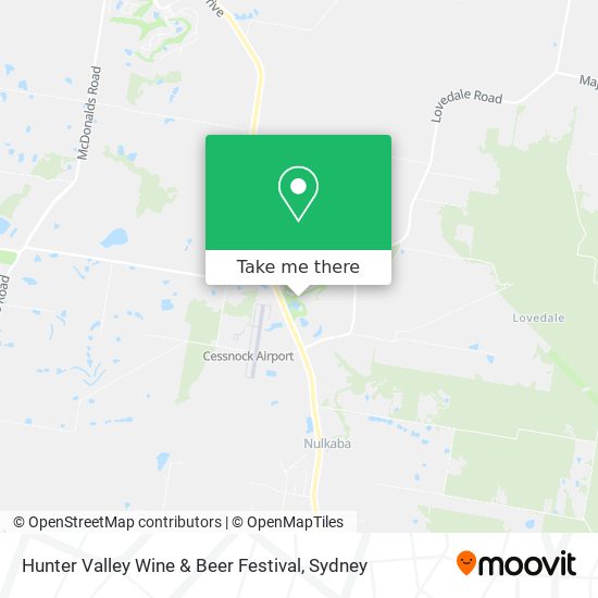 Mapa Hunter Valley Wine & Beer Festival