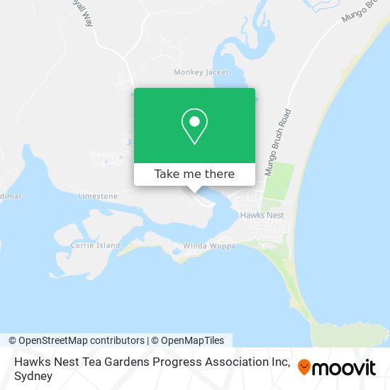 Hawks Nest Tea Gardens Progress Association Inc map
