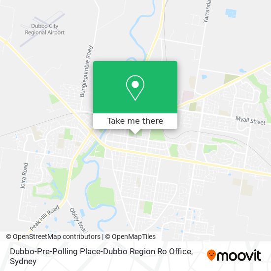 Dubbo-Pre-Polling Place-Dubbo Region Ro Office map