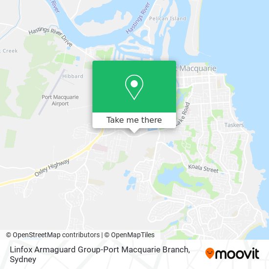 Mapa Linfox Armaguard Group-Port Macquarie Branch