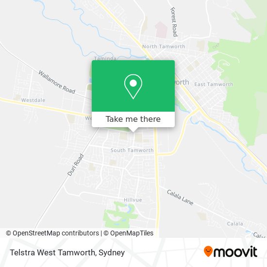 Mapa Telstra West Tamworth