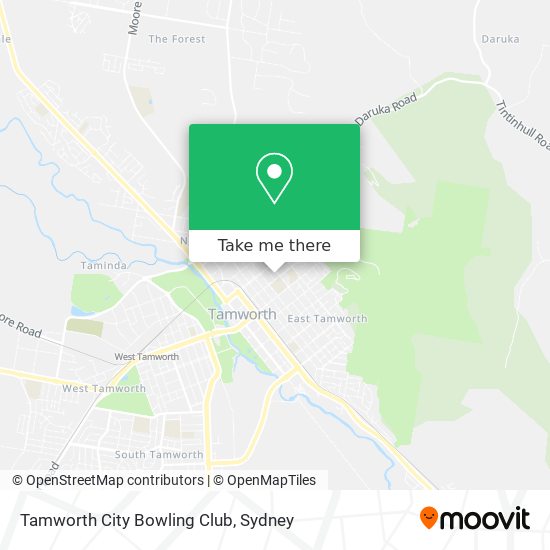 Tamworth City Bowling Club map