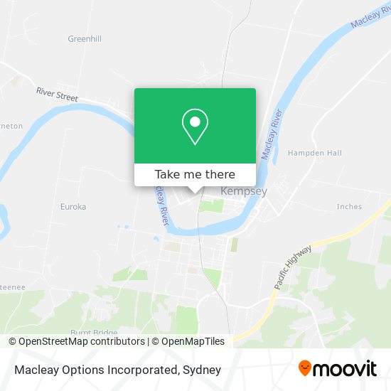 Mapa Macleay Options Incorporated