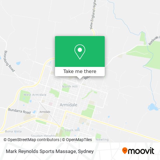 Mark Reynolds Sports Massage map
